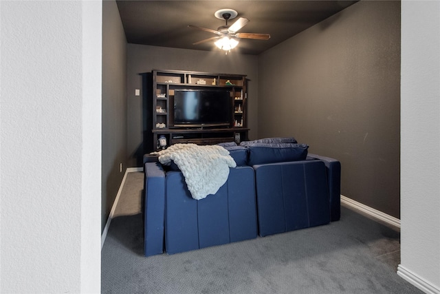 813 Pier St, Little Elm, TX 76227 - carpeted living area with ceiling fan and baseboards