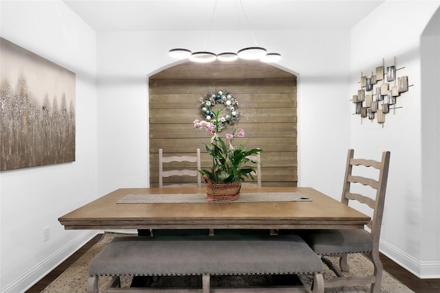 14649 Martin Creek Cv, Fort Worth, TX 76262 - dining area with baseboards and dark wood-style flooring