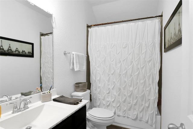 14649 Martin Creek Cv, Fort Worth, TX 76262 - full bath with vanity, toilet, and shower / tub combo with curtain