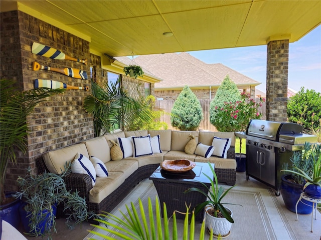 4805 Saddleback Ln, Wichita Falls, TX 73608 - view of patio / terrace featuring outdoor lounge area and area for grilling