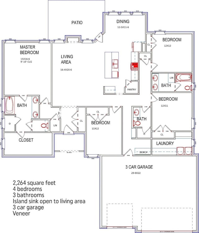 4805 Saddleback Ln, Wichita Falls, TX 73608 - floor plan / room layout