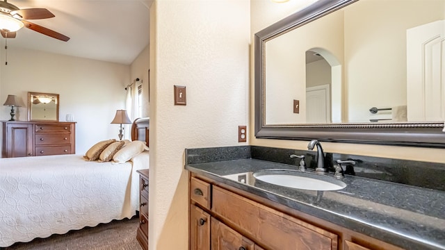 169 Star Point Ln, Weatherford, TX 76088 - bathroom with ceiling fan and vanity