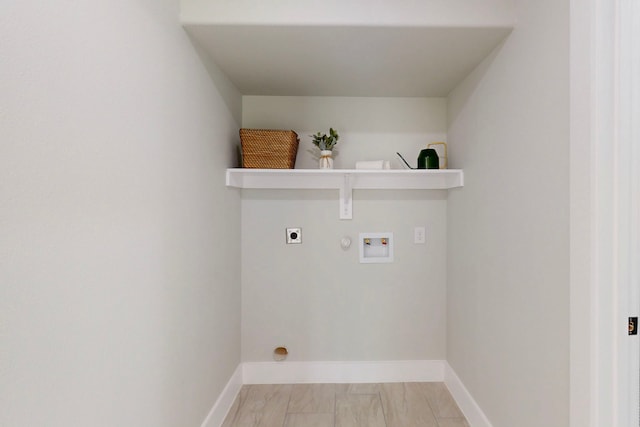10503 Cayuga Dr, Dallas, TX 75228 - washroom featuring electric dryer hookup, washer hookup, baseboards, and hookup for a gas dryer