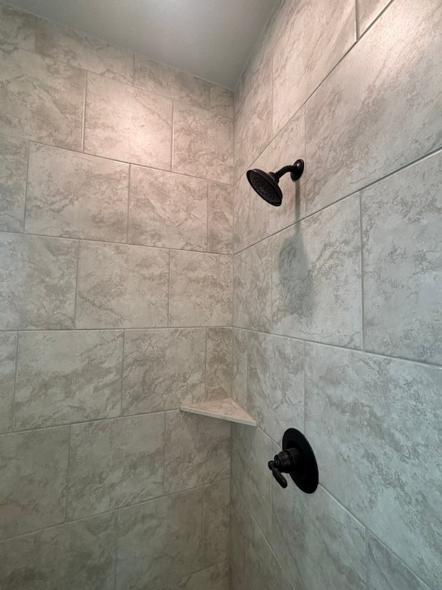 details with a tile shower