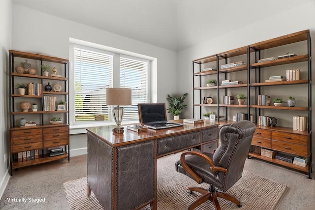 3432 Loftwood Ln, Anna, TX 75409 - home office featuring baseboards and lofted ceiling