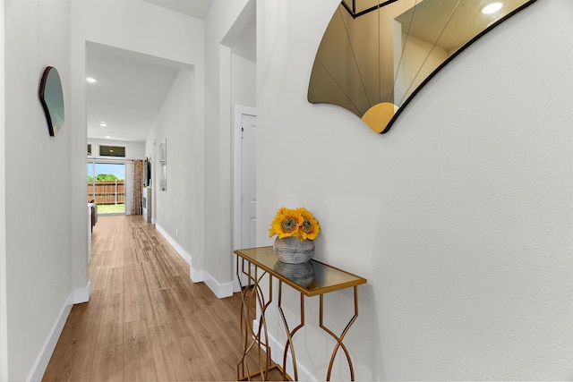 3432 Loftwood Ln, Anna, TX 75409 - corridor with light wood-type flooring, baseboards, and recessed lighting