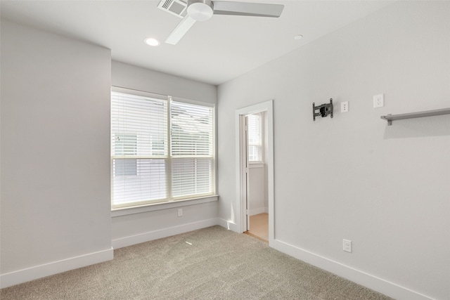 4914 Live Oak St Unit 7, Dallas, TX 75206 - unfurnished room featuring a ceiling fan, light carpet, baseboards, and recessed lighting