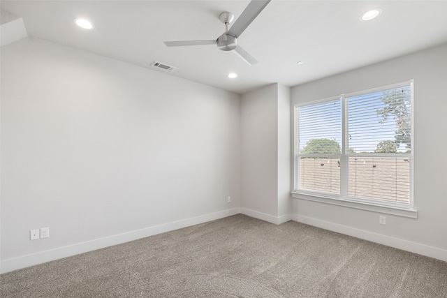 4914 Live Oak St Unit 7, Dallas, TX 75206 - unfurnished room featuring ceiling fan, recessed lighting, light colored carpet, and baseboards