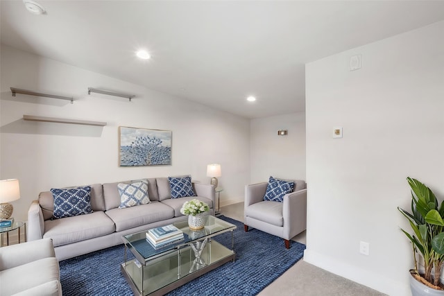 4914 Live Oak St Unit 7, Dallas, TX 75206 - living area featuring carpet flooring, baseboards, and recessed lighting