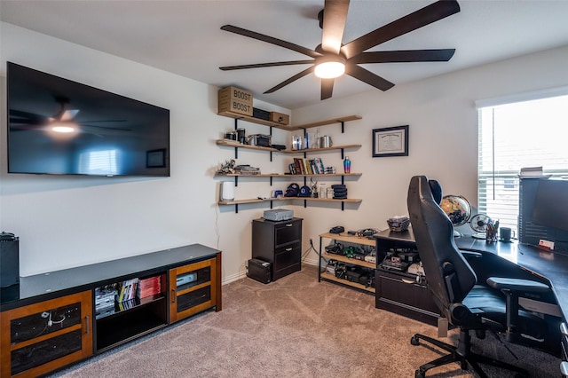 799 Bayberry Ln, Princeton, TX 75407 - carpeted office space with ceiling fan and baseboards