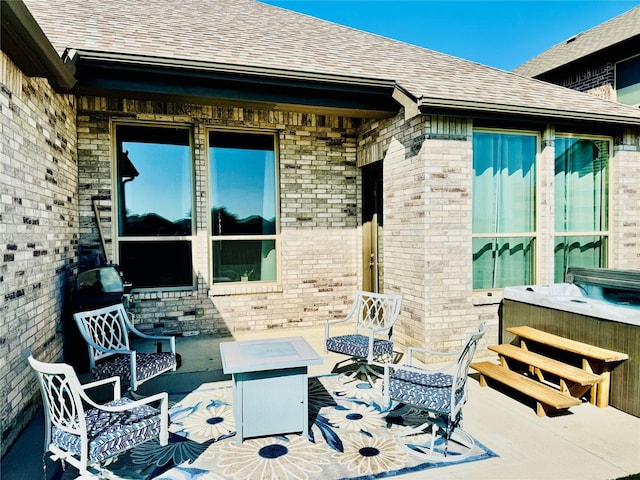 2312 Camp St, Aubrey, TX 76227 - view of patio with a hot tub