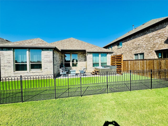 2312 Camp St, Aubrey, TX 76227 - back of house featuring roof with shingles and brick siding
