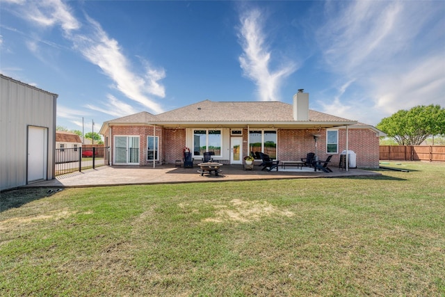 800 Overland Dr, Lowry Crossing, TX 75069 - back of house featuring a patio, brick siding, and a chimney