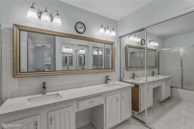 3100 Fairfield Ave Unit 8B, Shreveport, LA 71104 - full bath featuring double vanity and marble finish floors
