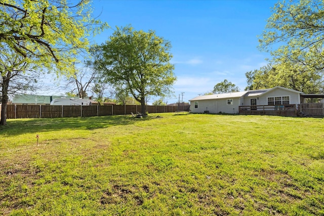 view of yard with fence