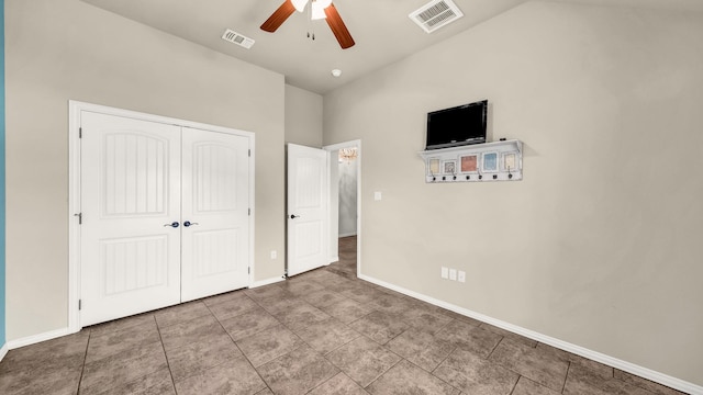 4315 Logan Cir, Granbury, TX 76049 - unfurnished bedroom with baseboards, a closet, and a ceiling fan
