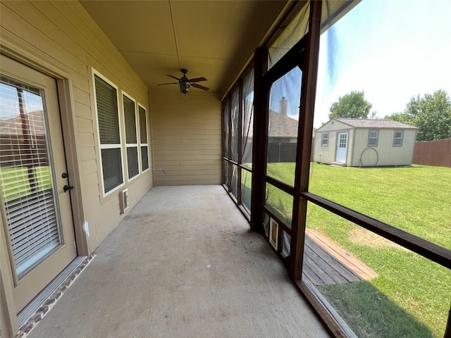 4315 Logan Cir, Granbury, TX 76049 - unfurnished sunroom with ceiling fan and healthy amount of natural light