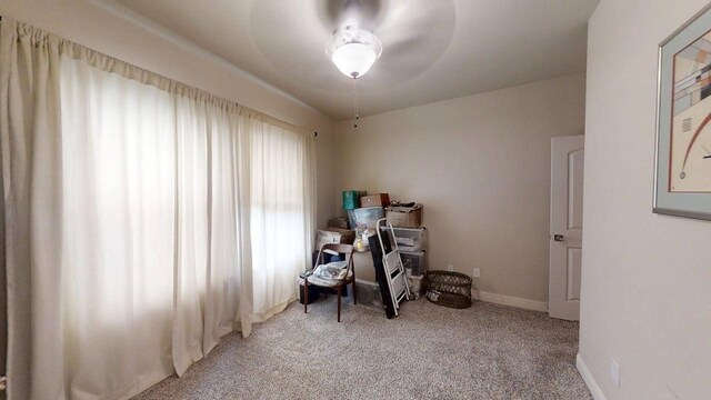 1902 Lea Crest Dr, Dallas, TX 75216 - office space featuring light colored carpet, baseboards, and ceiling fan