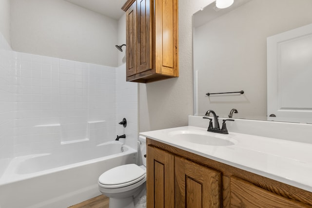 2685 Thompson Rd, Weatherford, TX 76087 - bathroom featuring toilet, wood finished floors, and vanity