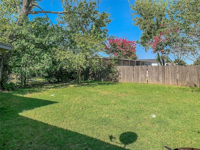 view of yard with fence
