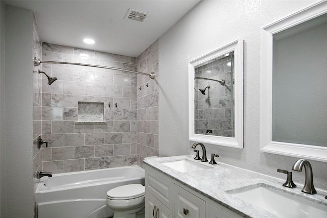 849 S Gun Barrel Ln Unit F5, Gun Barrel City, TX 75156 - bathroom with bathtub / shower combination, visible vents, toilet, and a sink