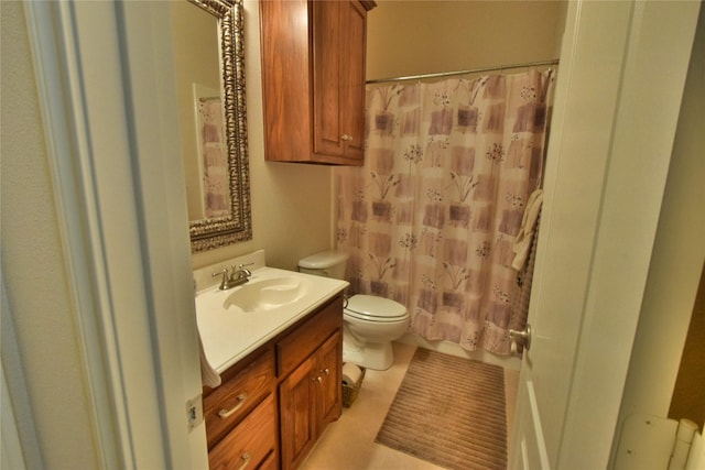 13111 Saint Orlin Way, Talty, TX 75126 - bathroom with toilet, vanity, and curtained shower