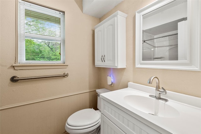 bathroom with toilet and vanity
