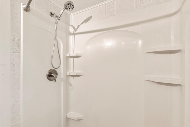 details featuring a shower stall