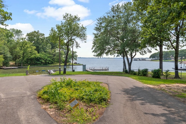 exterior space featuring a water view