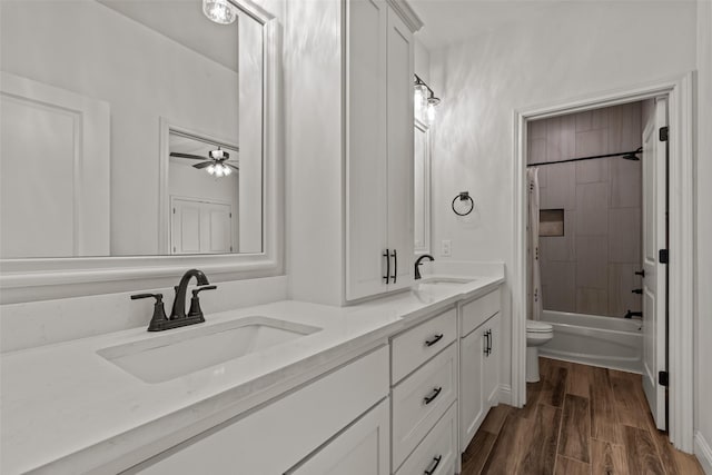 2017 Antler Loop, Poolville, TX 76487 - full bathroom with double vanity, toilet, a sink, and shower / bath combo