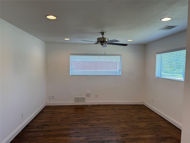 10388 Sandra Lynn Dr, Dallas, TX 75228 - unfurnished room with ceiling fan, dark wood finished floors, recessed lighting, and baseboards