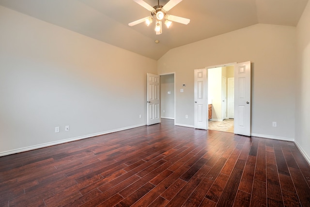 2760 Stoney Hollow Ln, Rockwall, TX 75087 - unfurnished bedroom with dark wood-type flooring, high vaulted ceiling, and baseboards