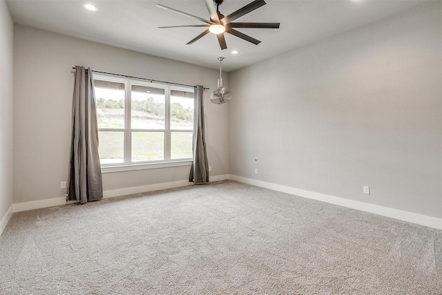 521 Echo Glade Ct, Azle, TX 76020 - carpeted spare room with recessed lighting, a ceiling fan, and baseboards