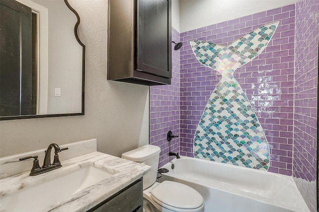 521 Echo Glade Ct, Azle, TX 76020 - bathroom featuring toilet, vanity, and  shower combination