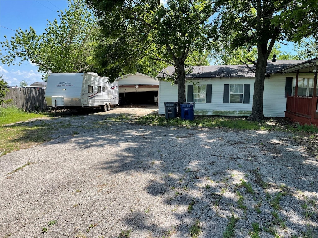 view of front of home with fence