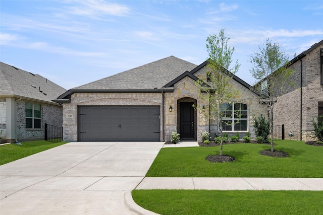 7745 Gatevine Ave, Joshua, TX 76058 - french provincial home with a garage, concrete driveway, brick siding, and roof with shingles