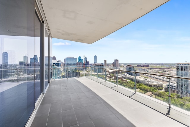balcony featuring a view of city