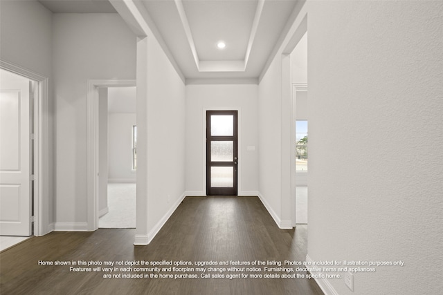 2613 Lee St, Burleson, TX 76028 - foyer featuring dark wood-style floors and baseboards