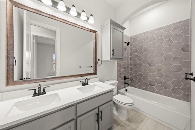 160 Waterview Dr, Gunter, TX 75058 - full bath with a sink, toilet, double vanity, and shower / tub combination