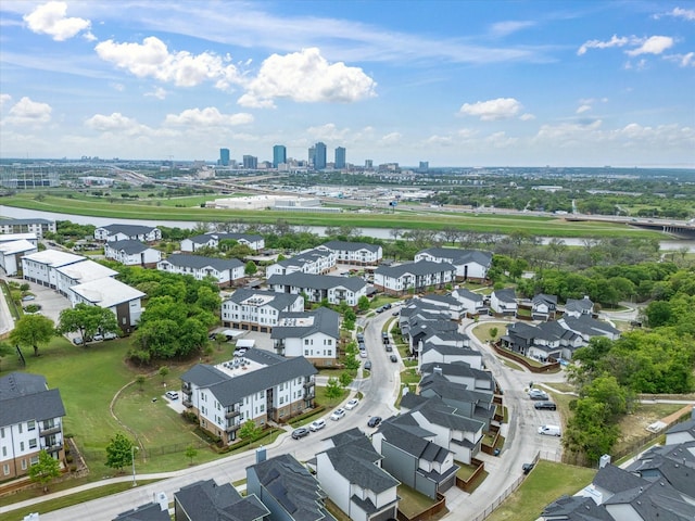 aerial view with a residential view