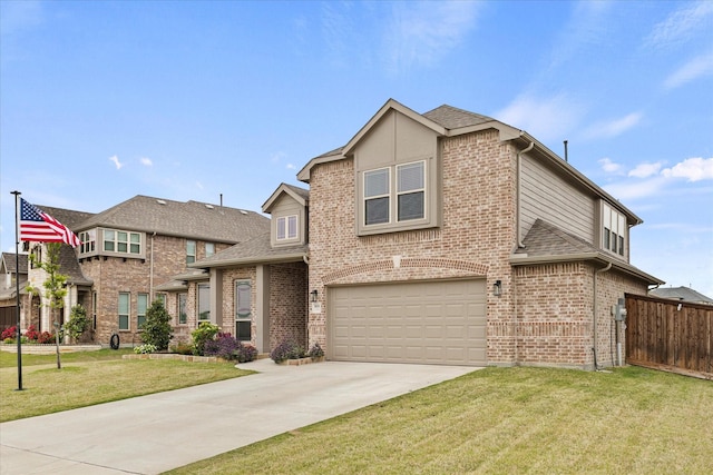 5010 Huffines Blvd, Royse City, TX 75189 - traditional home featuring fence, concrete driveway, an attached garage, brick siding, and roof with shingles
