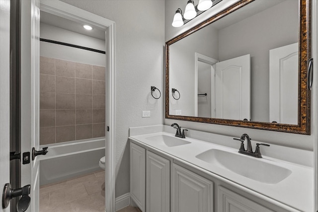 5010 Huffines Blvd, Royse City, TX 75189 - full bathroom featuring toilet, bathtub / shower combination, a sink, and double vanity