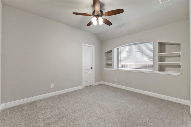 5010 Huffines Blvd, Royse City, TX 75189 - unfurnished room featuring baseboards, a ceiling fan, carpet flooring, and lofted ceiling