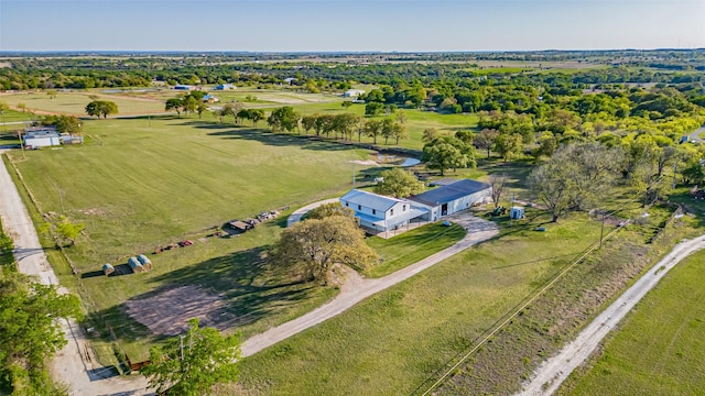 aerial view with a rural view