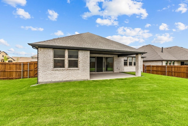 248 Diamond Dl, Lavon, TX 75166 - back of house featuring a patio area, a shingled roof, and brick siding
