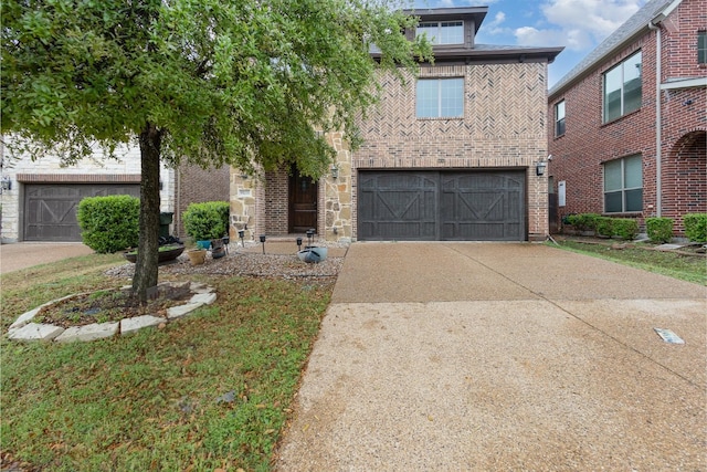 9108 Blue Water Dr, Plano, TX 75025 - view of front of house featuring brick siding, driveway, and an attached garage