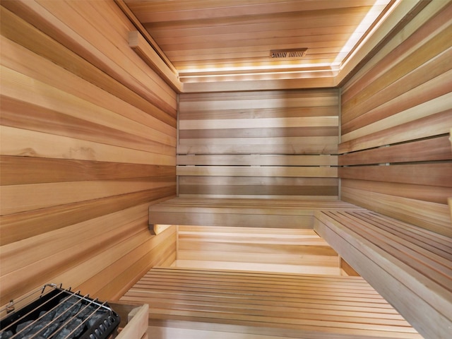 view of sauna