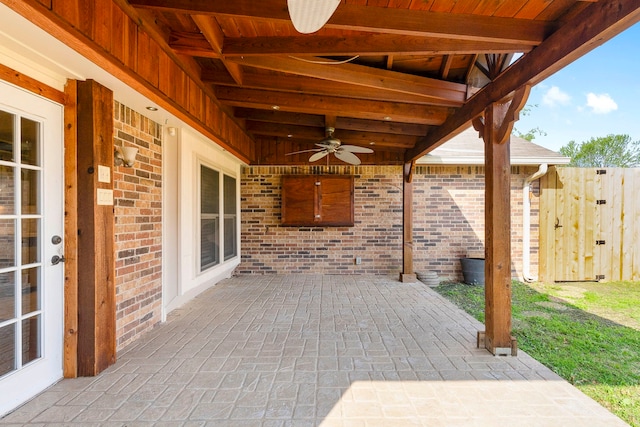 4248 Ireland Dr, The Colony, TX 75056 - view of patio / terrace with ceiling fan and fence