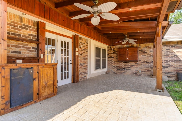 4248 Ireland Dr, The Colony, TX 75056 - view of patio with french doors and ceiling fan