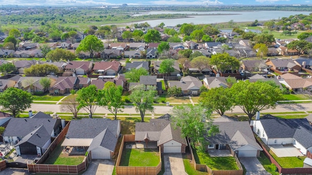 4248 Ireland Dr, The Colony, TX 75056 - bird's eye view with a water view and a residential view